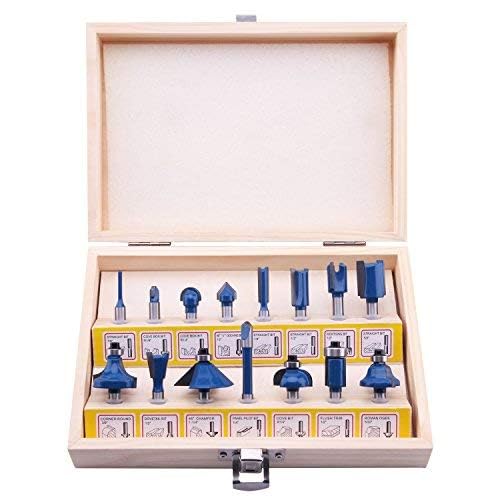 LU&MN Carbide Tipped Router Bits (15 PCS) with 1/4" Shank, Wood Milling Saw Cutter , All Purpose (Woodworking Tools for Home Improvement and DIY) - Image 2