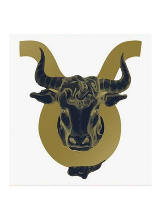 RYN Taurus Sign MDF Wall Art Black/Yellow 30x30centimeter - Image 2