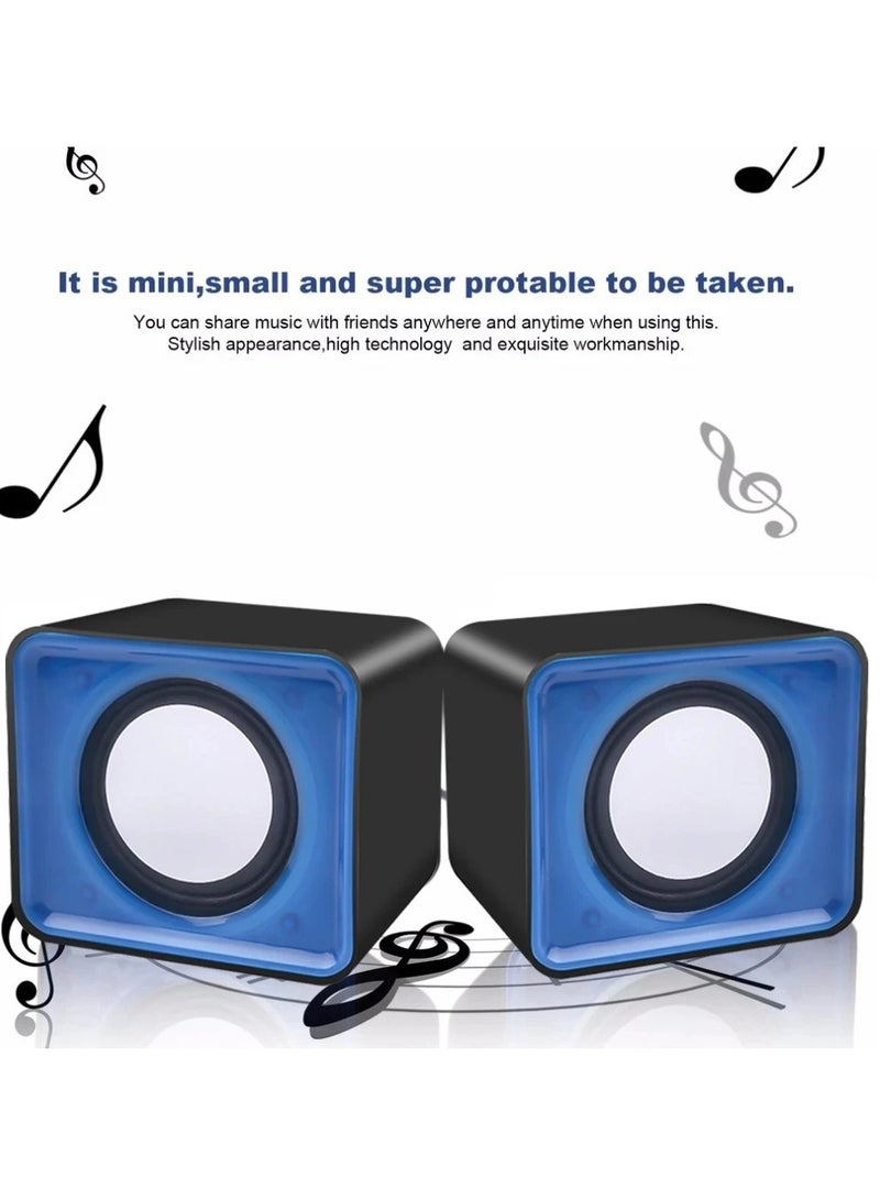 AROAQ مكبرات صوت كمبيوتر ميني، مكبر صوت ستيريو متعدد الوسائط خفيف الوزن وقابل للحمل، مكبر صوت USB أنيق ومتين، مضخم صوت مزدوج قوي مع تأثيرات بيس للكمبيوتر المحمول، (أحمر) - Image 5