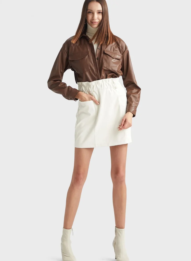 DeFacto Pocket Detail Pu Shirt