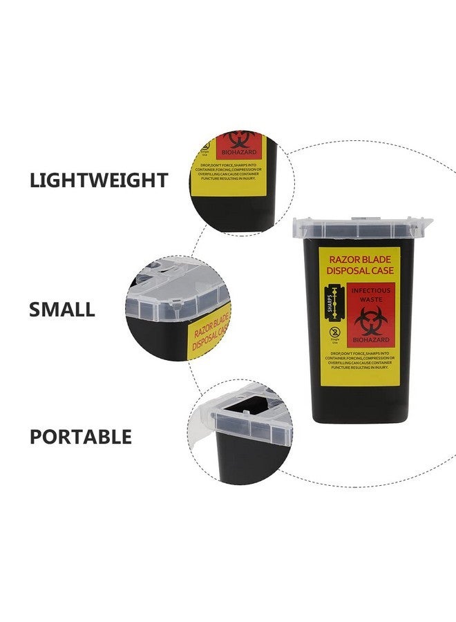 Lurrose 2Pcs Dispenser Case Safety Razor Bank Barber Shop Disposal Storage Container For Used Waste Sharps - Image 3