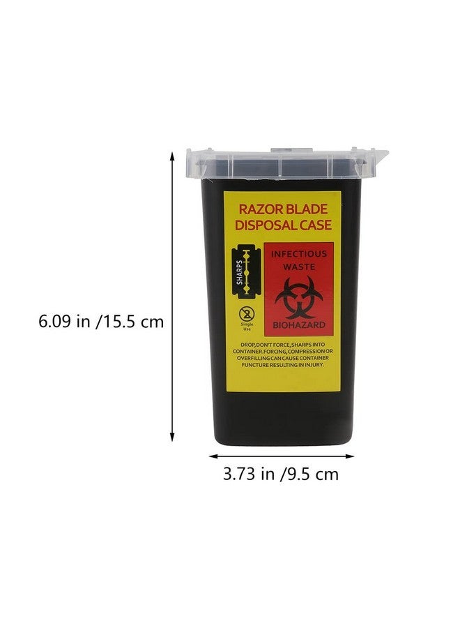 Lurrose 2Pcs Dispenser Case Safety Razor Bank Barber Shop Disposal Storage Container For Used Waste Sharps - Image 2