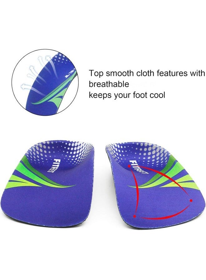 RooRuns Orthotic Insoles 3/4 Length, High Arch Support Foot Insoles for Over-Pronation Plantar Fasciitis Flat Feet Heel Pain Relief (Medium (6-9.5 UK)) - Image 3