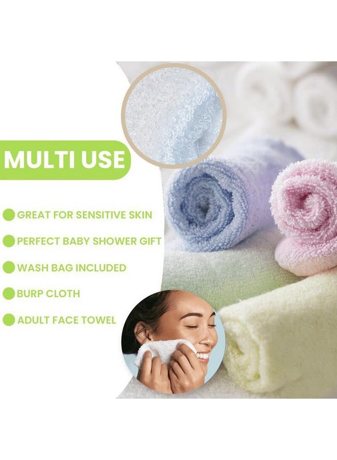 elves منشفة وجه من فسكوز البامبو من إلفز - مناشف ناعمة للبشرة الحساسة للأطفال والبالغين - مناشف عضوية 10'' x 10'' - منشفة وجه قابلة لإعادة الاستخدام لإزالة المكياج - مجموعة من 6 (رمادي) - Image 5