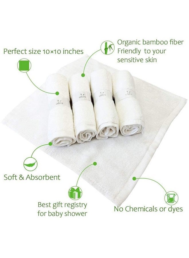 elves منشفة وجه من فسكوز البامبو من إلفز - مناشف ناعمة للبشرة الحساسة للأطفال والبالغين - مناشف عضوية 10'' x 10'' - منشفة وجه قابلة لإعادة الاستخدام لإزالة المكياج - مجموعة من 6 (رمادي) - Image 4