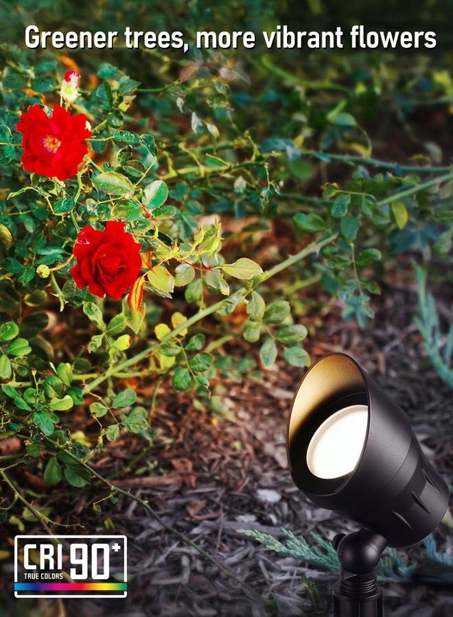 LEONLITE 12-Pack Low Voltage LED Landscape Spotlight, 3000K/4000K/5000K Selectable, 12V-24V AC/DC Die-cast Aluminum Low Voltage Garden Lights, CRI90+ IP65 Waterproof for Outdoor Yard Bush, Bronze - Image 5