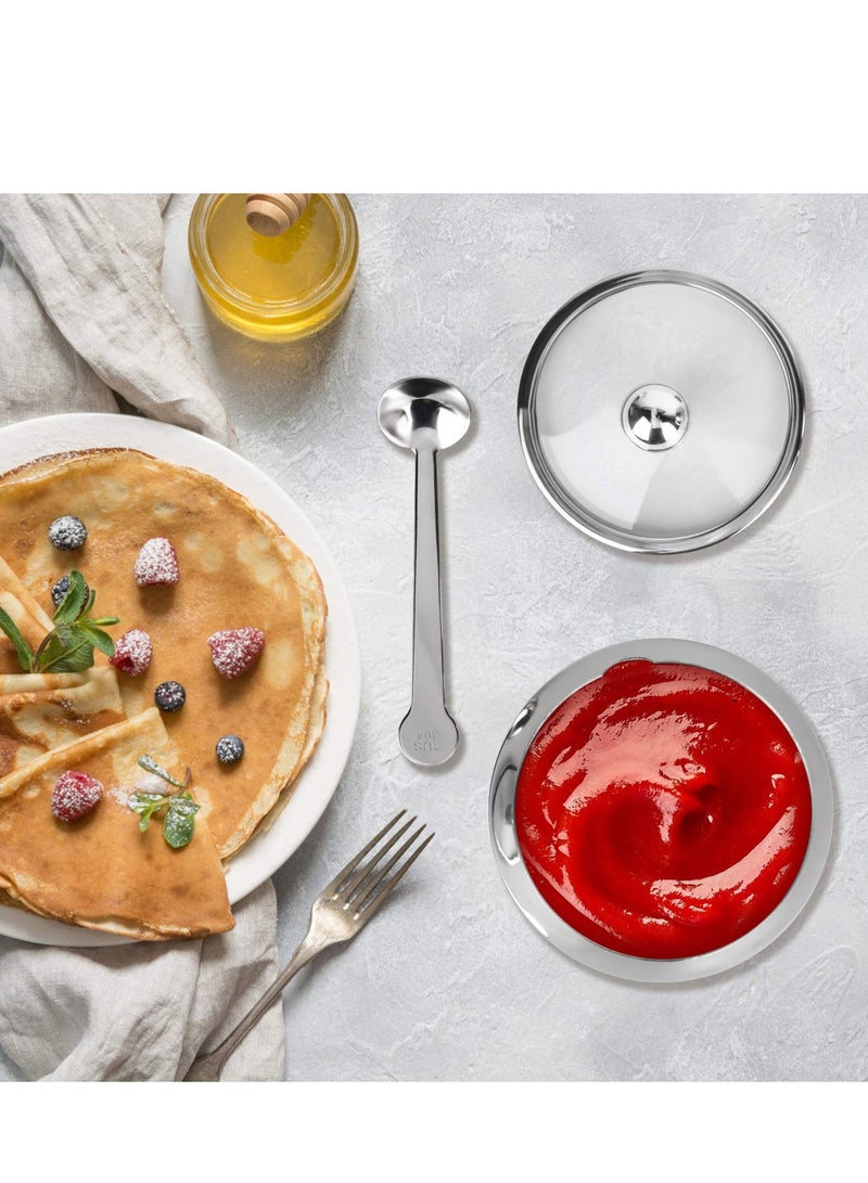 دايتويز وعاء سكر من الفولاذ المقاوم للصدأ مع غطاء شفاف وملعقة سكر، 240 مل (8.1 أونصة) حاوية سكر للمنزل والمطبخ - Image 5