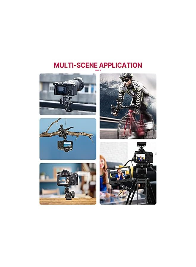 Ulanzi Super Clamp Camera Clamp Mount Monitor 360° Ballhead Magic Arm Double Ball Head Adapter with 1/4"-20 & 3/8"-16 Thread for Canon Nikon DSLR Camera/LED Lights/Ronin-M/Ronin MX/Freefly MOVI - Image 5