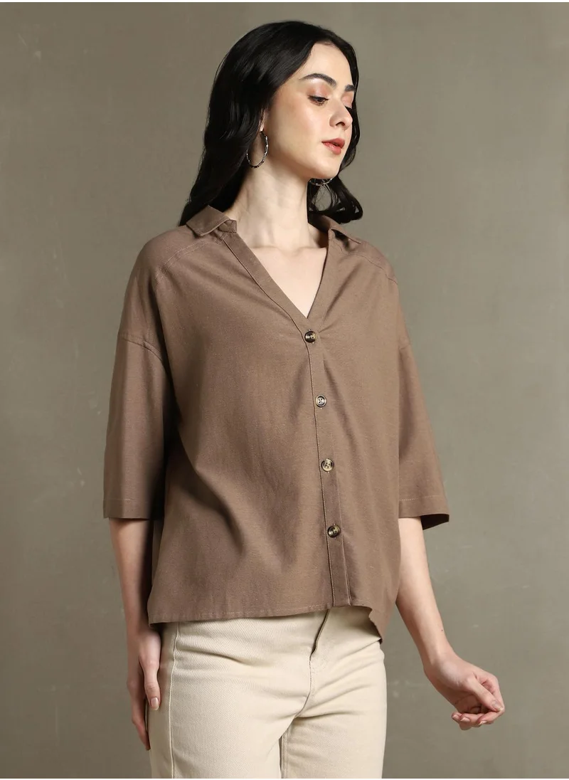 دينيس لينغو Brown Shirt For Men For Women