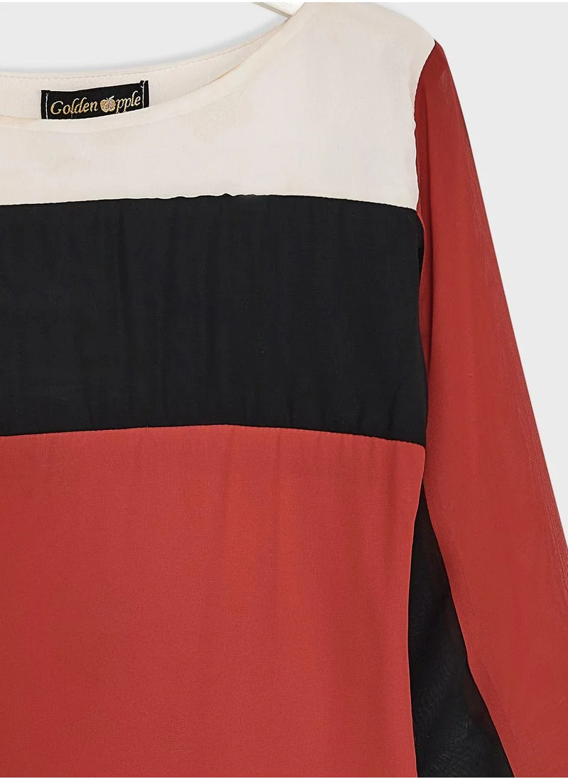 Golden Apple Color Block Dress