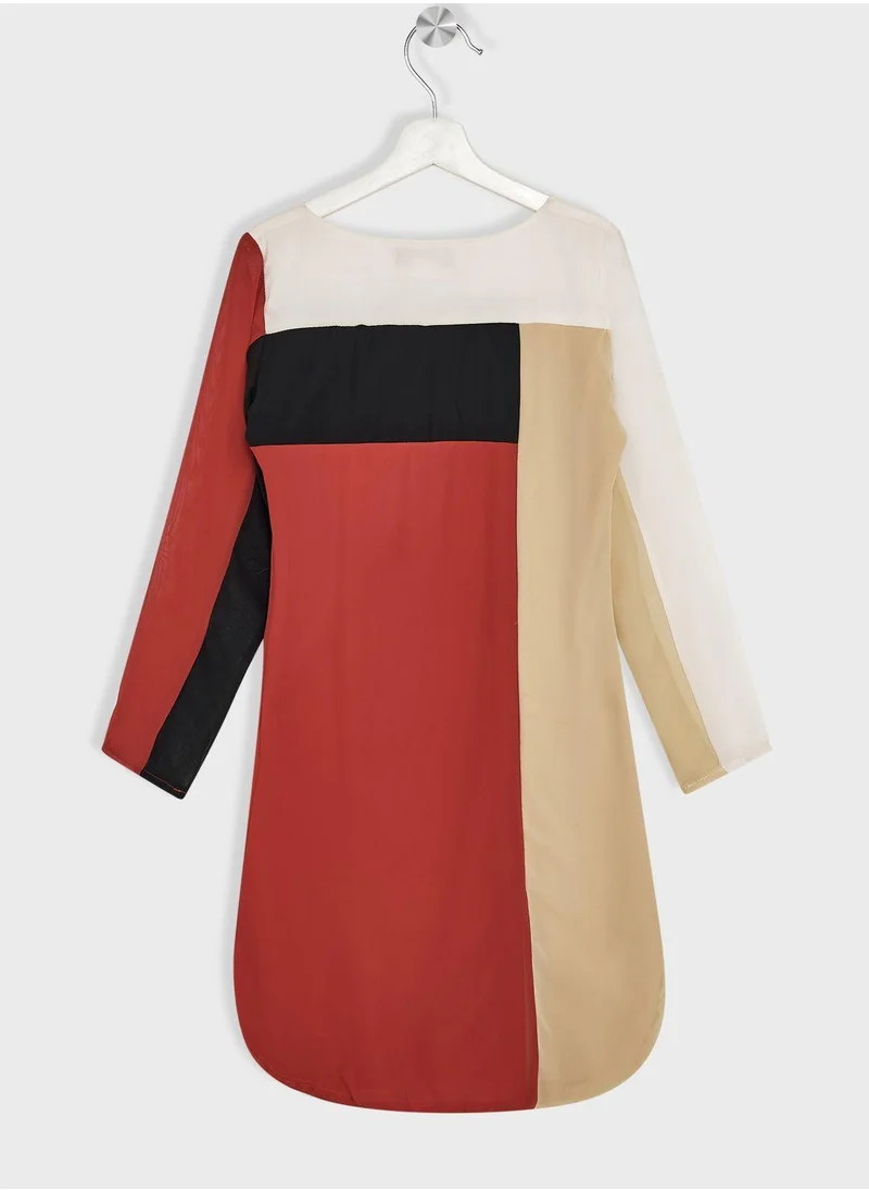 Golden Apple Color Block Dress