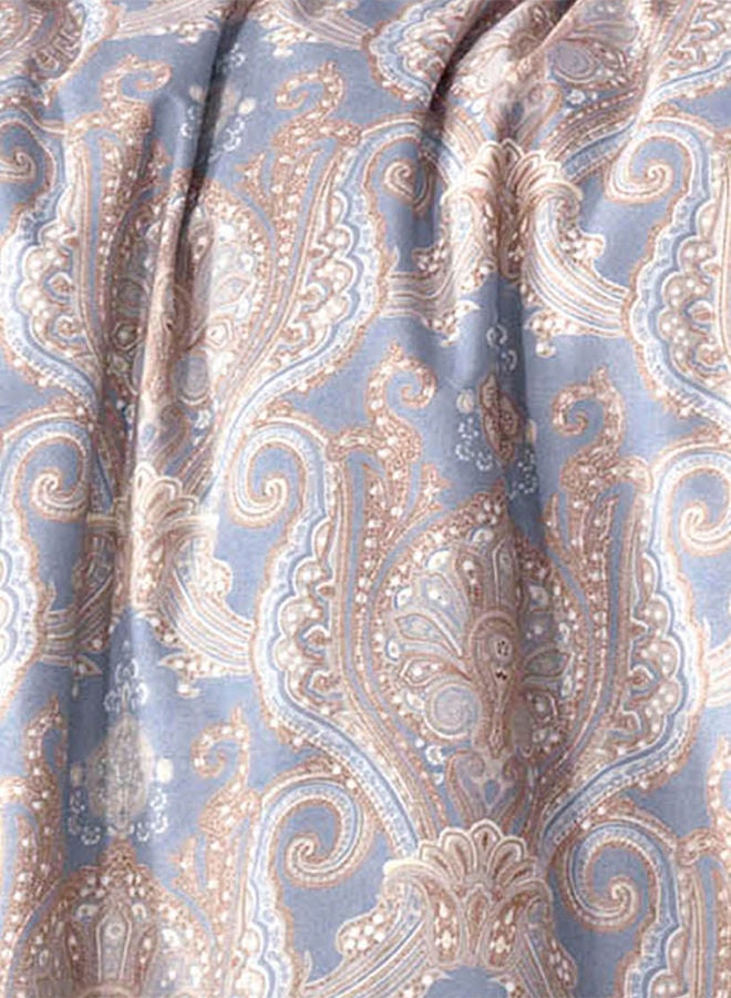 In-House 8-Pieces Ranforse Cotton Comforter Set King Size 260x240 cm - Beige & Blue - 85597  - Image 5