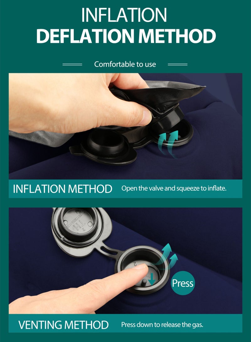 هومار كيت وسادة سفر قابلة للنفخ، وسادة رقبة الطائرة تدعم الرأس والذقن بشكل مريح للطائرات والقطارات والسيارات والقيلولة على طاولة الدرج - Image 5