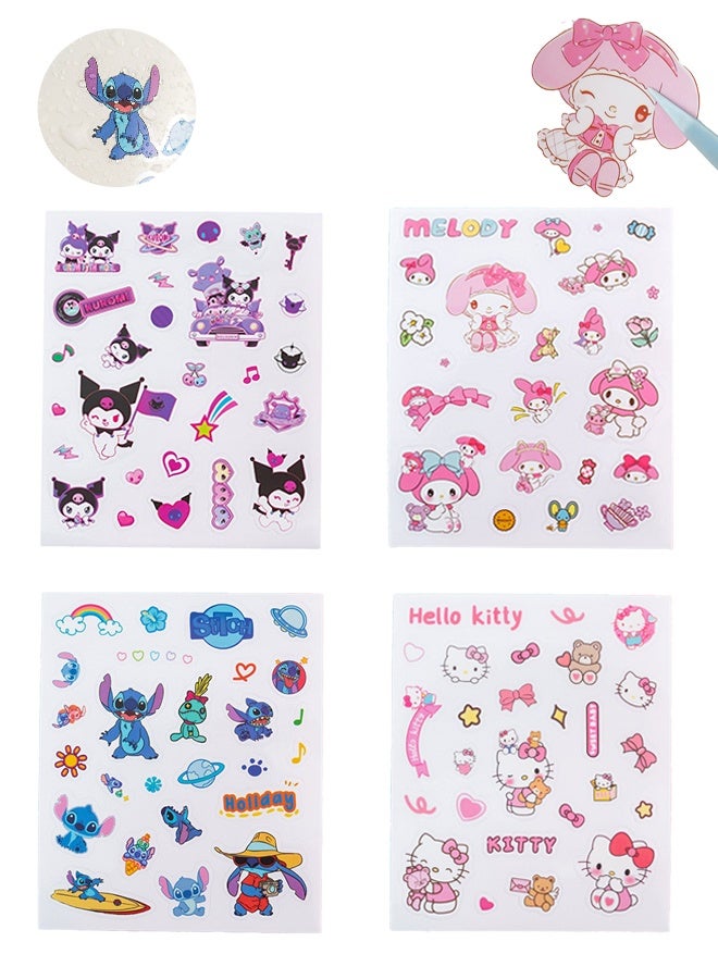 Lemon 4 Sheets Cute Stickers for Kids Girls Kawaii Cartoon Stickers Waterproof Animal Stickers Funny DIY Decorative Adhesive Sticker for Crafts Scrapbook - Image 1