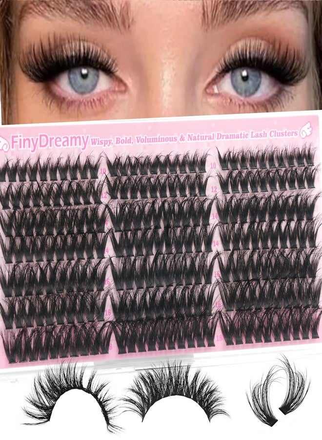 FinyDreamy Lash Clusters Fluffy Eyelash Clusters Wispy Indiviual Lashes DIY Volume Cluster Eyelash Extensions Thick Lashes Clusters by FinyDreamy(10-18mm 210PCS) - Image 1