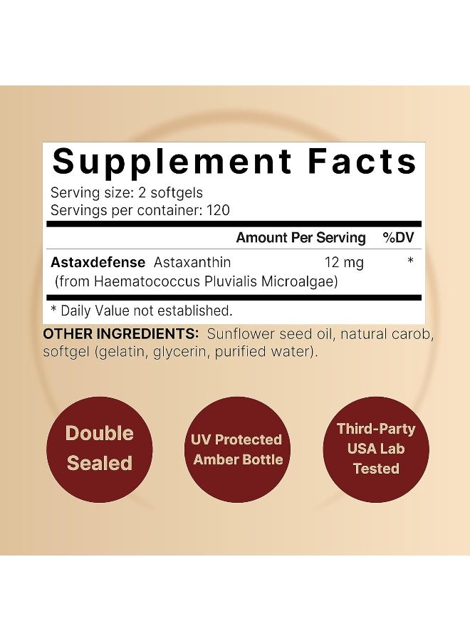 Naturebell Astaxanthin 12mg, 240 Softgels - Image 2