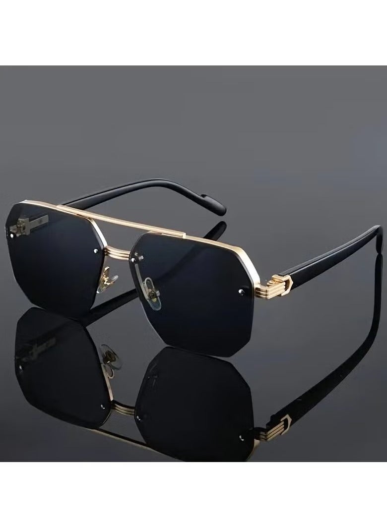 نظارات عصرية للرجال - جسر مزدوج عصري، إطار معدني بتصميم عصري