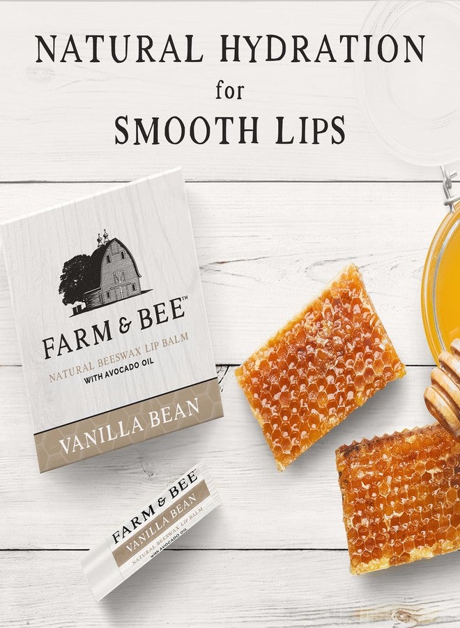 Farm & Bee Natural Lip Balm - Organic & Natural Ingredients - Beeswax Based Moisturizing Lip Care Chapstick for Chapped Lips - Great Gift Idea - Farm & Bee - 0.15oz (Pack of 4 - Vanilla Bean) - Image 5