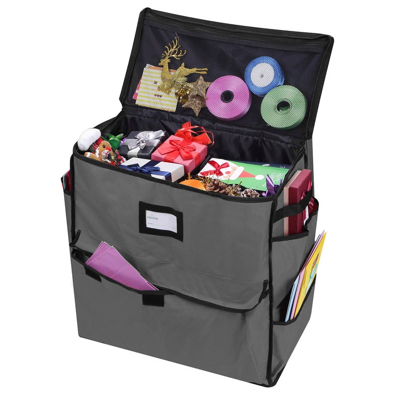 ProPik Unique Holiday Storage Organizer Gift Bag and Wrapping Accessories Gray