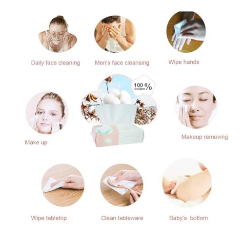 Careboree Ultra Soft Dry Baby Wipes Unscented Multi-Purpose Pure Cotton Tissue For Sensitive Skin (2 PACK-200 Count) - Image 4