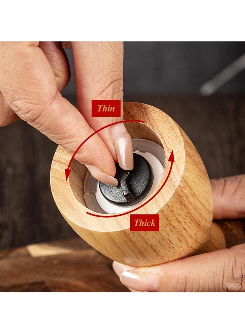 general Wooden Pepper Mill Set Acacia Wood Salt and Pepper Set Cute Mushroom Kitchen Wooden Pepper Mill Refillable Spice Tools Barbecue - Image 4