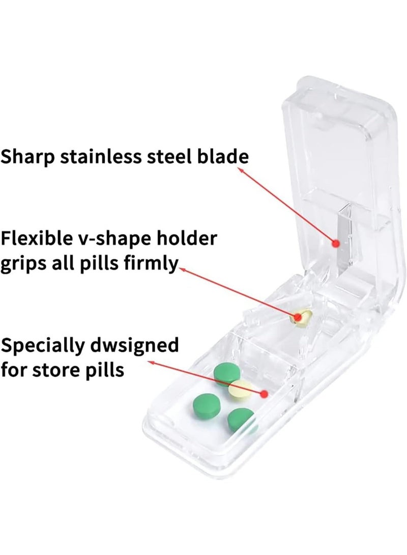 Pill Cutter, Pill Splitter, Pill Crusher, for Small or Large Pills, with Stainless Steel Blade, Travel Sized, Easy to Clean, for Cuts Pills, Vitamins, Tablets - Image 4