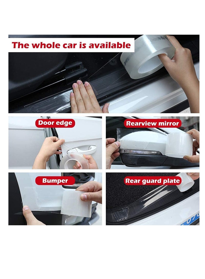 SYOSI Car Door Edge Guard Clear Universal Door Sill Guard Car Door Trim Edge Guard Protection Film Anti-Collision Fits for Most Car (33Ft x 1.2In, Transparent) - Image 3