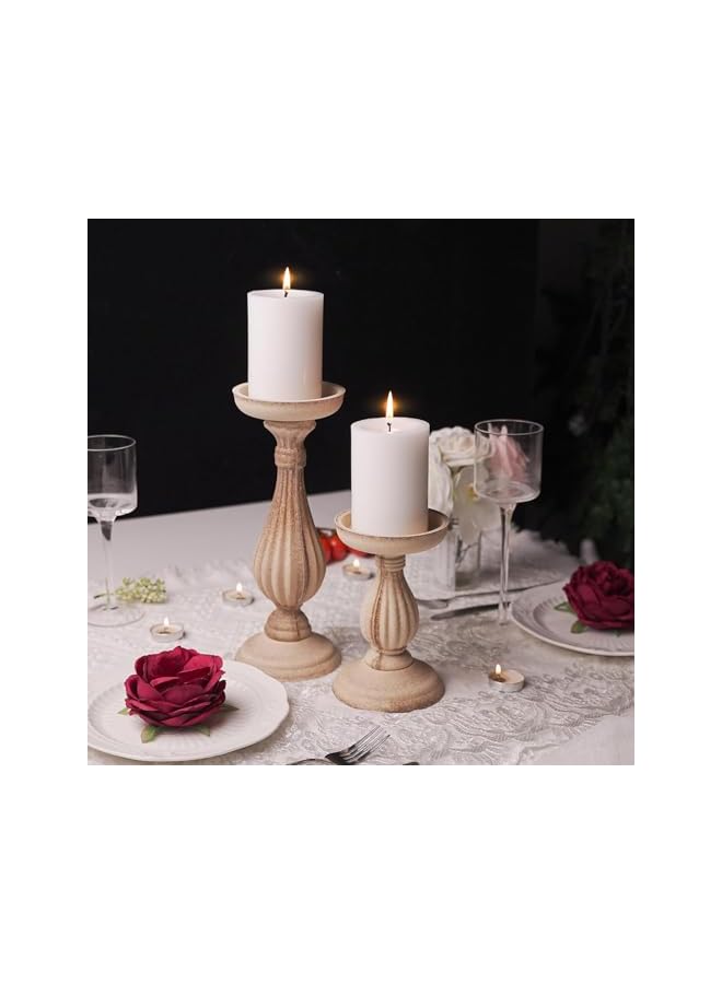 The Bros Premium Quality Unscented Pillar Candle 3 x 4 Inch, Long Burning Hours, Decorative, SPA, Church - Dripless Clean Burning Smokeless Dinner Candle | Set of 4 - Image 2