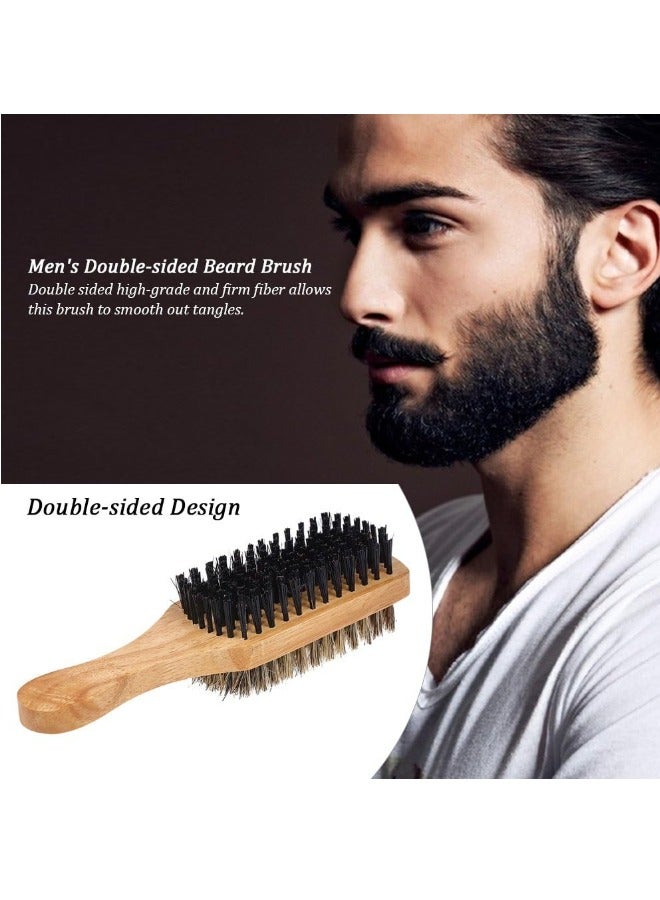 Globalstar Dual-Sided Facial Hair Brush - Premium Wooden Handle Beard and Mustache Comb - Image 2