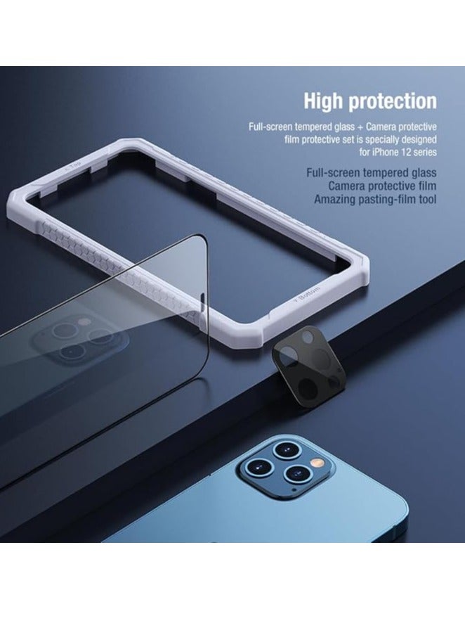 Nillkin 2-in-1 HD Full Screen Tempered Glass Protector for Apple iPhone 12 Pro – Black - Image 4