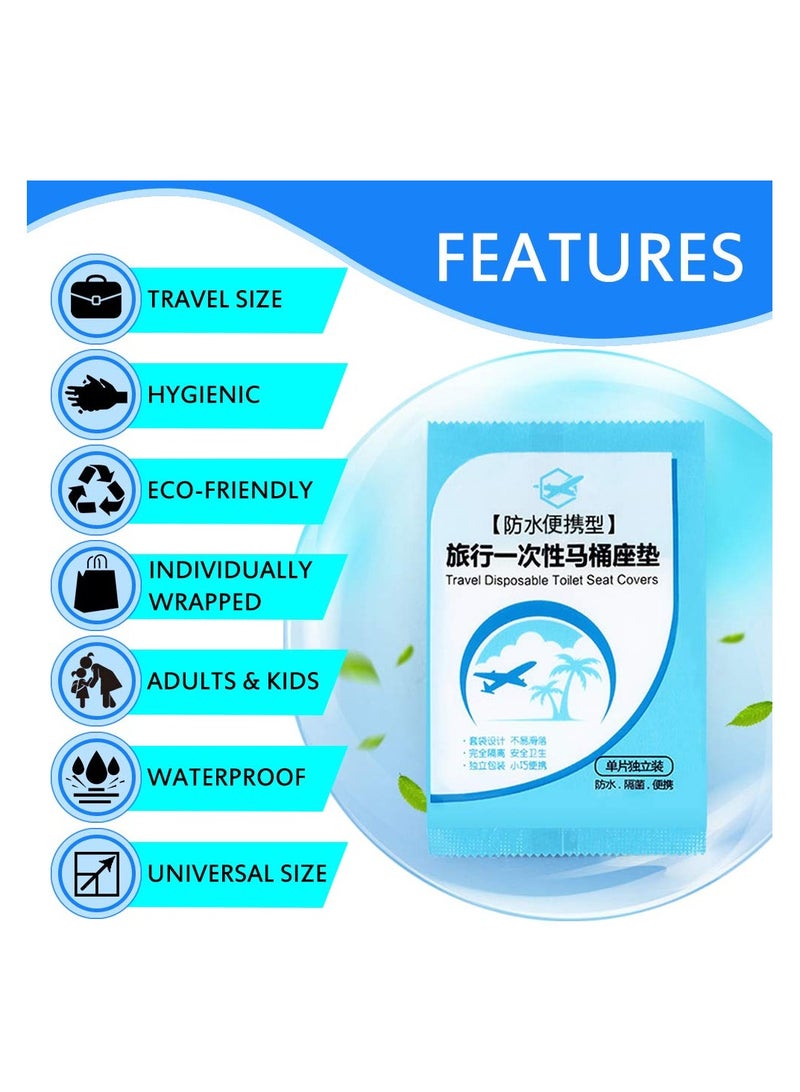 SYOSI ELECDON 100 Pack Disposable Plastic Toilet Seat Cover - Waterproof, Non-Slip, Individually Wrapped for Travel, Potty Training, and Adults  - Image 5