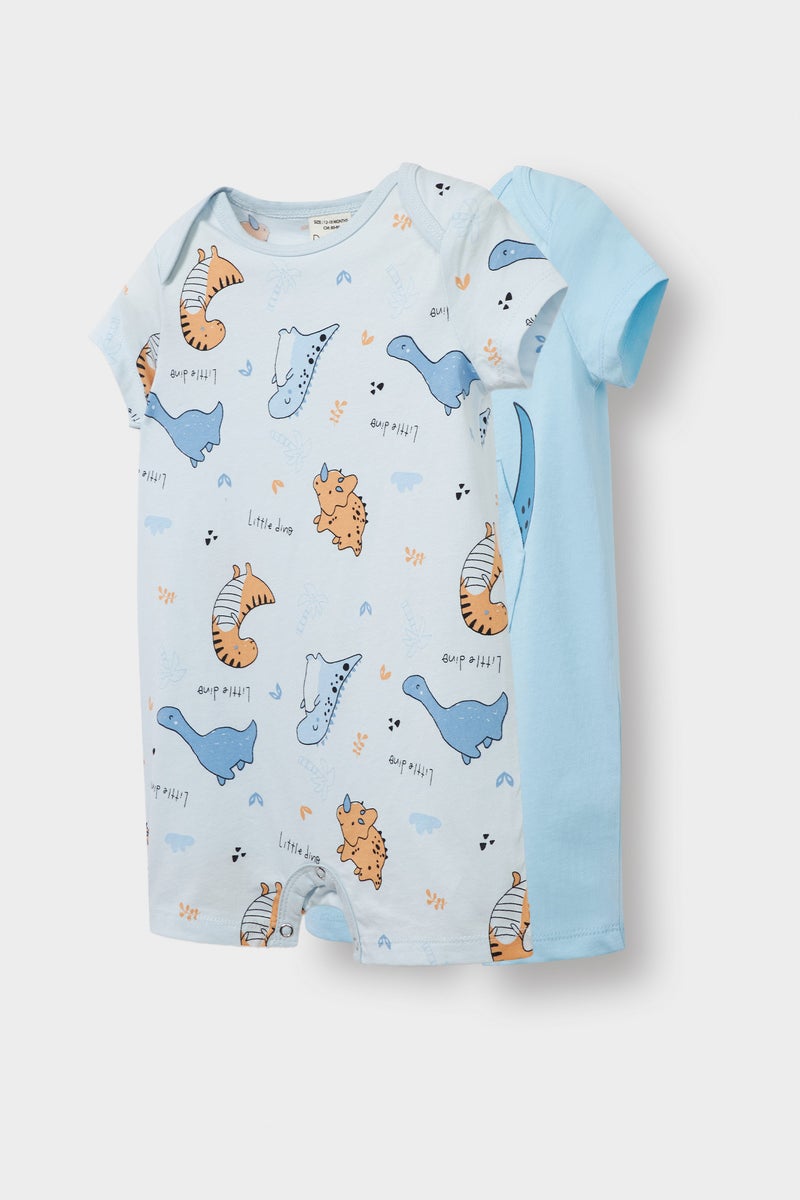 DeFacto Baby Boy 2 piece Regular Fit Envelope Neck Jumpsuit  - Image 1