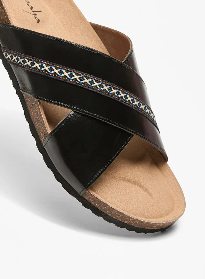 Al Waha Men's Panelled Cross Strap Slip-On Arabic Sandals