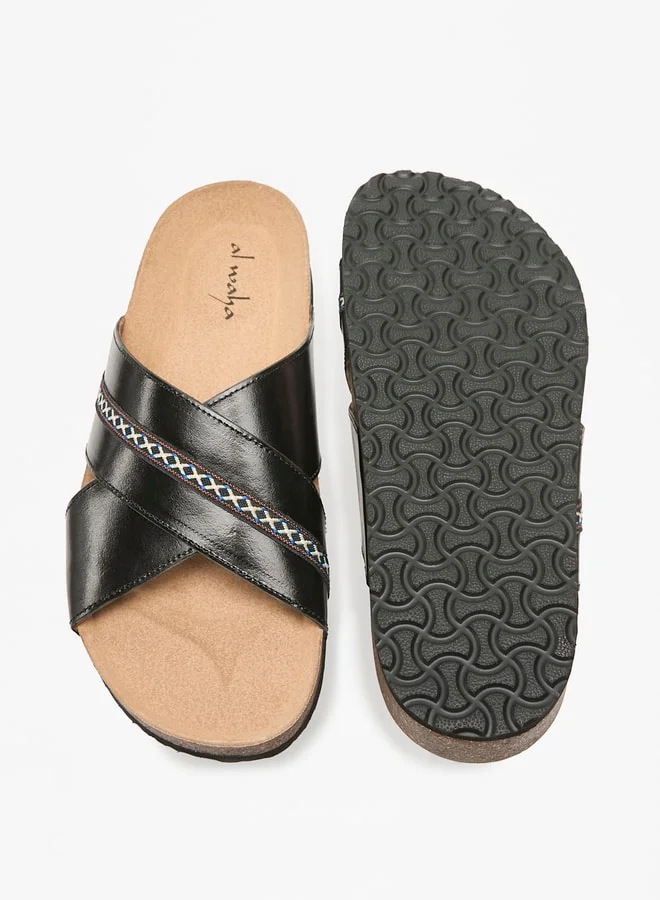 Al Waha Men's Panelled Cross Strap Slip-On Arabic Sandals