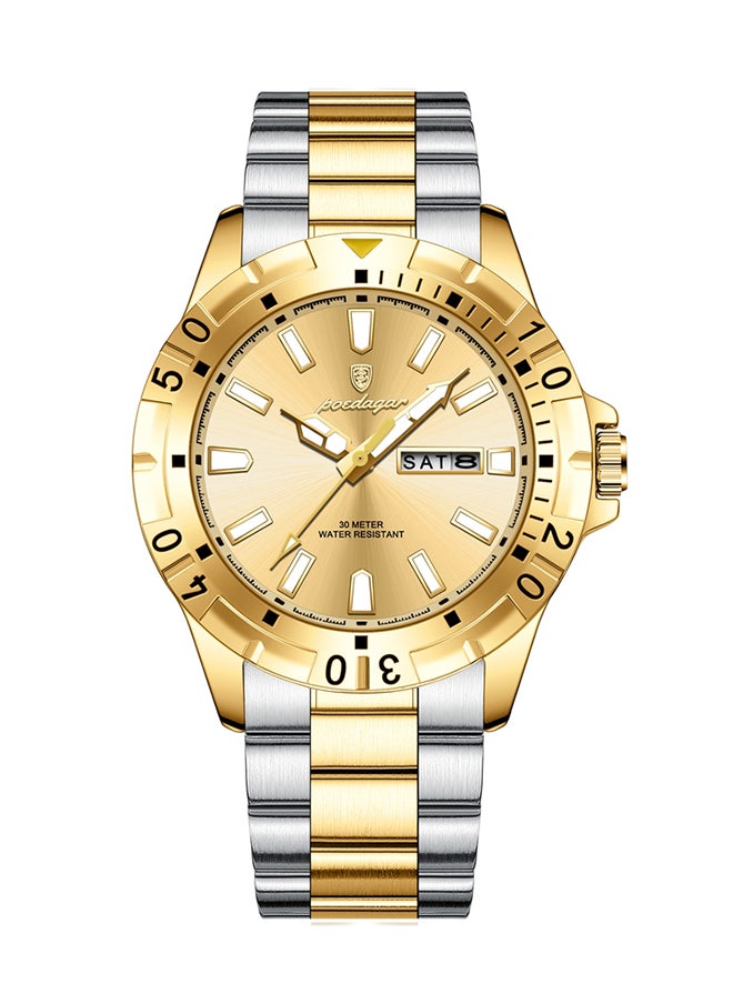 POEDAGAR Classic Stainless Steel Back Waterproof Men Watch - 49593  - Image 1