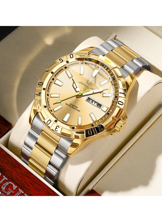 POEDAGAR Classic Stainless Steel Back Waterproof Men Watch - 49593  - Image 3