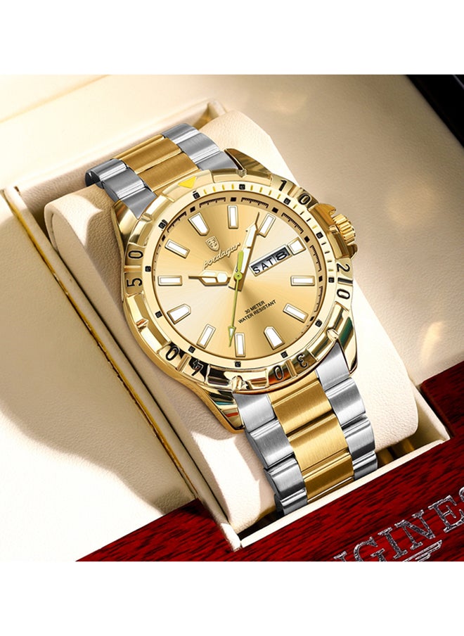 POEDAGAR Classic Stainless Steel Back Waterproof Men Watch - 49593  - Image 2