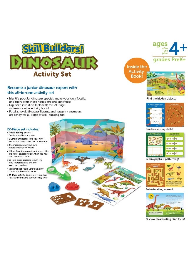 ليرننج ريسورسز موارد التعلم: بناء المهارات! الديناصورات، مجموعة تعليم الديناصورات لمرحلة ما قبل المدرسة مع أحافير وألغاز وكتاب أنشطة، للأعمار من 4 سنوات فما فوق - Image 4