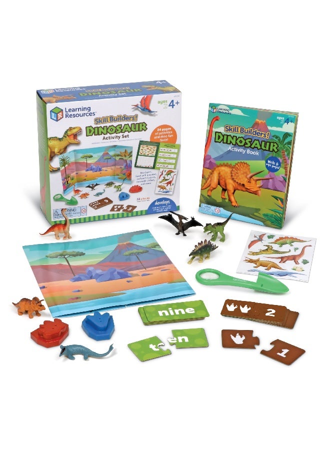 ليرننج ريسورسز موارد التعلم: بناء المهارات! الديناصورات، مجموعة تعليم الديناصورات لمرحلة ما قبل المدرسة مع أحافير وألغاز وكتاب أنشطة، للأعمار من 4 سنوات فما فوق - Image 1
