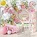 RainMeadow 338 PC Baby in Bloom Baby Shower Decorations for Girl Balloon Arch Garland Baby Boxes with Letters Backdrop Cake toppers Sash and More Floral Baby Shower Decorations Pink and Sage Green - Image 3