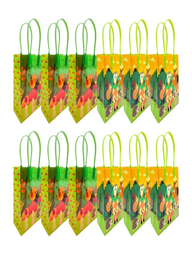 تايني ميلز أكياس هدايا لحفلات أعياد الميلاد من تايني ميلز، بتصميم حيوانات الغابة ومخلوقاتها، مزودة بمقابض، عبوة من 12 كيسًا. - Image 2