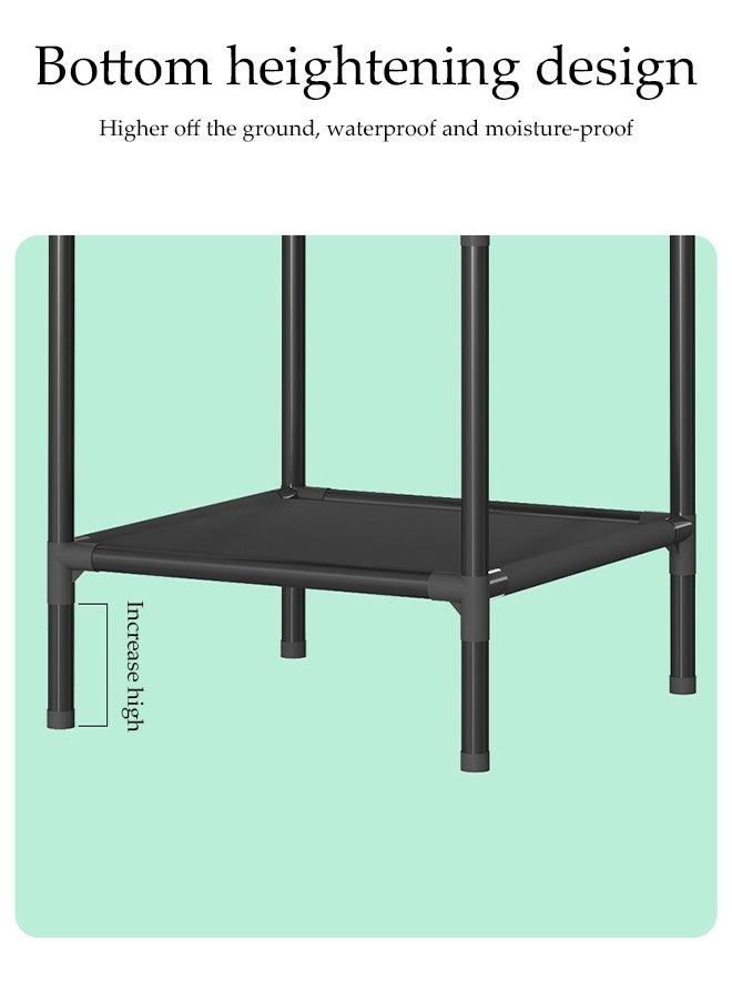 DUNISO Corner Coat Rack,Free Standing Coat Rack with 3 Layers Of Storage Shelves,Freestanding Closet Organizer,for Hallway Entryway Bedroom Living Room,Black - Image 5