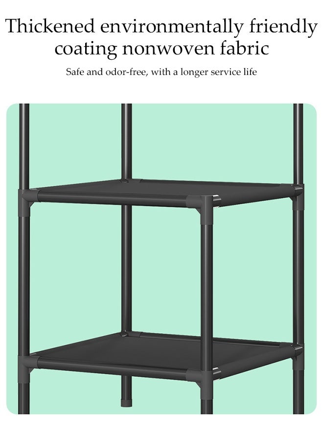 DUNISO Corner Coat Rack,Free Standing Coat Rack with 3 Layers Of Storage Shelves,Freestanding Closet Organizer,for Hallway Entryway Bedroom Living Room,Black - Image 4