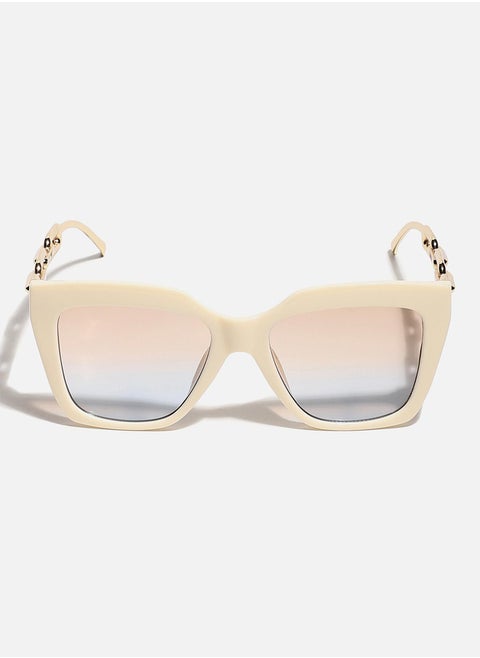 White Frame Stem Cat Eye Sunglass