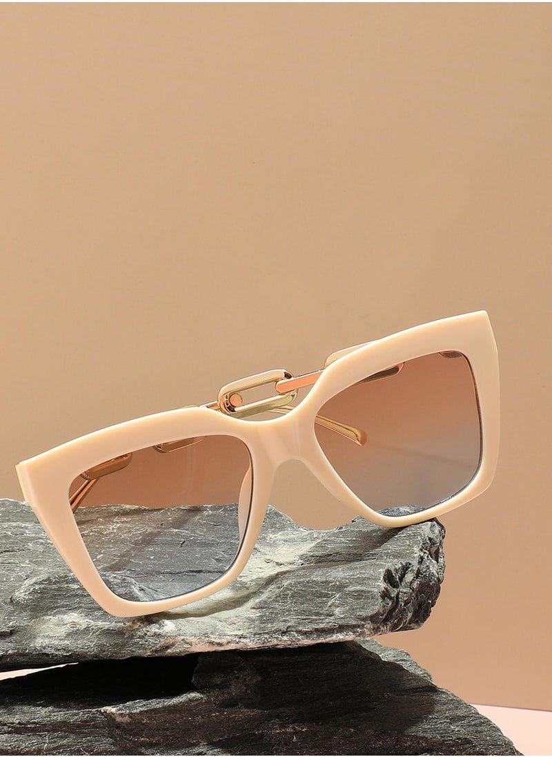 White Frame Stem Cat Eye Sunglass
