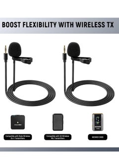 General 2 Pack Lavalier Lapel Microphone Compatible with Rode Wireless GO II Wireless Pro DJI Wireless Mic, 3.5mm TRS Omnidirectional Condenser Wired Clip On Lav Mic for YouTube Live Stream, CM5  - Image 3