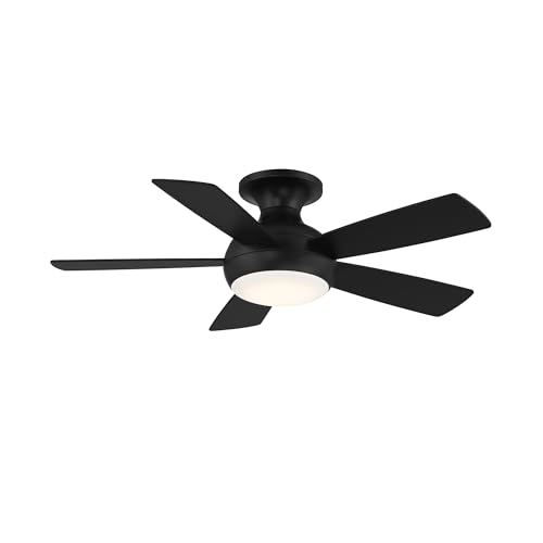 WAC Lighting F-034L-MB Odyssey 44" Hugger Ceiling Fan with LED Lights & Remote, Matte Black - Image 2