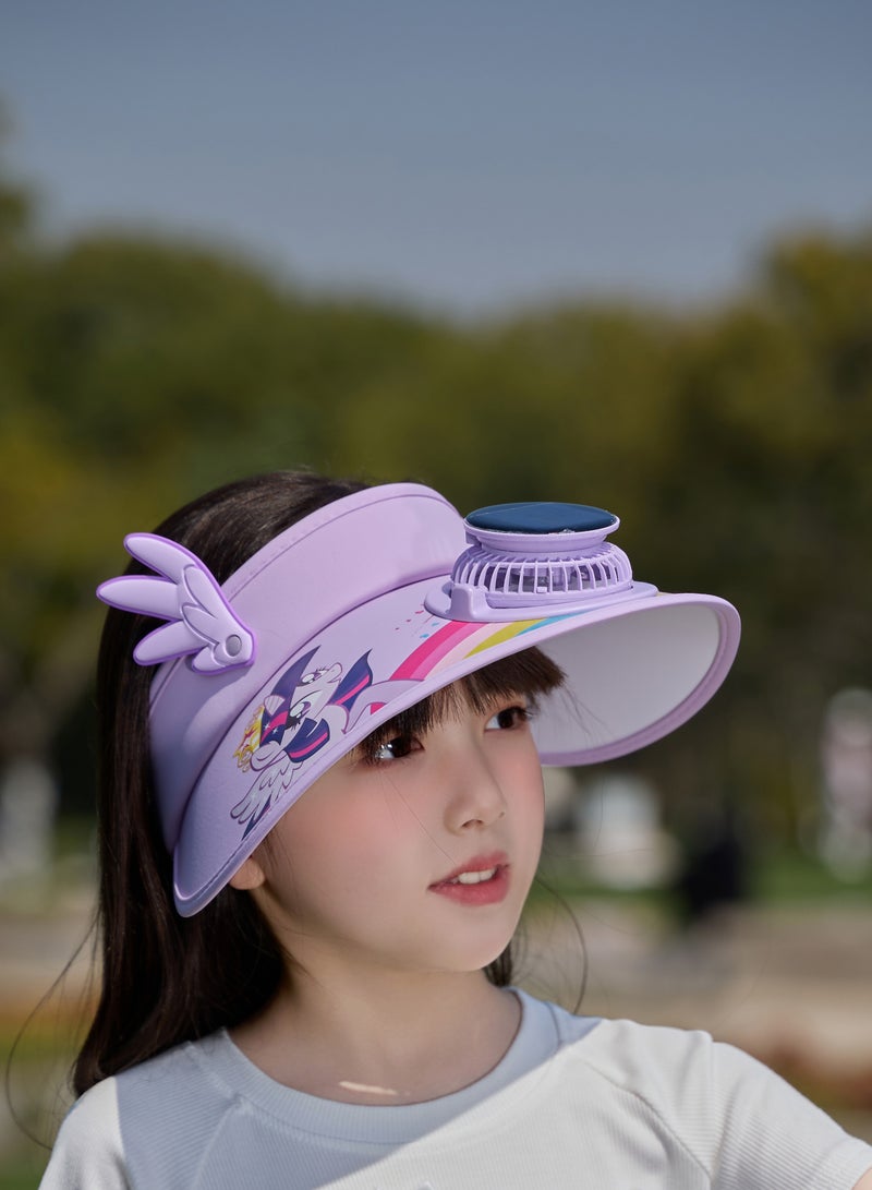 قبعة أطفال مراوح شمسية قابلة للشحن، تبريد بثلاث سرعات، وقمة مفتوحة للتنفس - Image 3