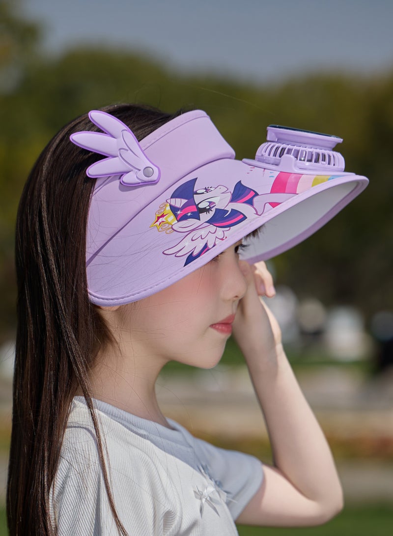 قبعة أطفال مراوح شمسية قابلة للشحن، تبريد بثلاث سرعات، وقمة مفتوحة للتنفس - Image 4