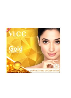 VLCC VLCC Gold Facial Kit, Bright & Glowing Skin - 60g and VLCC Insta Glow Gold Bleach - 30g | For Instant Fairness & Glowing Skin with Gold, and Turmeric  - Image 2